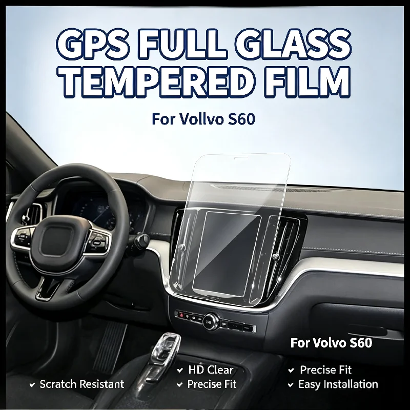 For 20-25 model Volvo S60 9-inch screen full glass tempered film dashboard navigation interior scratch protection film