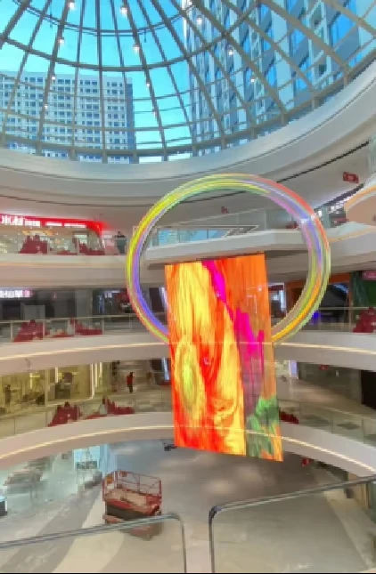 Slim LED Transparent Curtain Screen High Brightness For Exhibition Hall