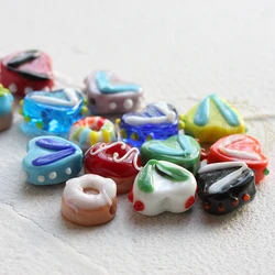 DIY Supply-2 Pieces Lamp worked Glass Spacer Beads - Heart or Cake (G430)