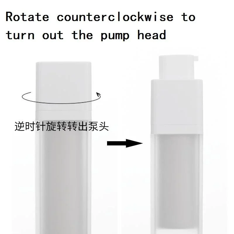 1Pc 15/30/50ml Square Vacuum Bottle Press Lotion Empty Liquid Foundation Makeup Portable Lady Cosmetic Container