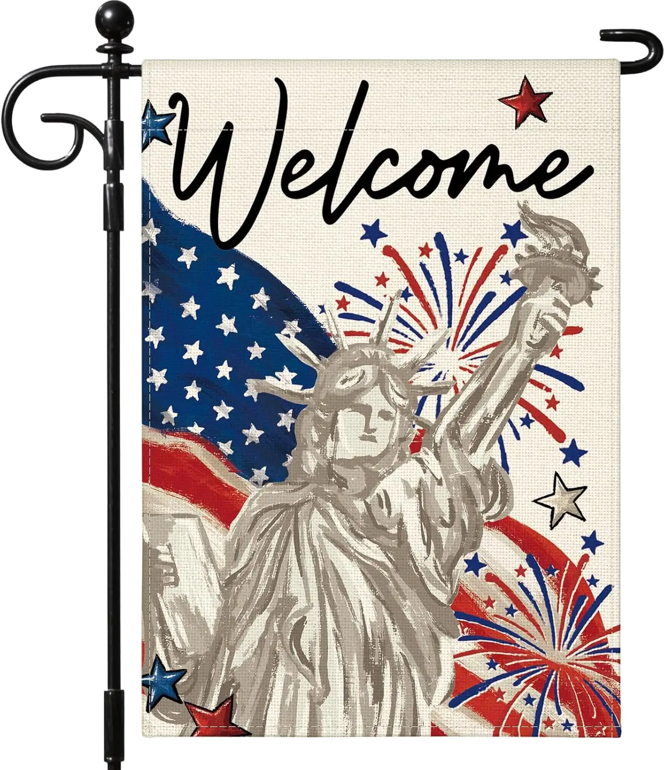 Artscope Statue of Liberty 4th of July Garden Flag 12x18 Inch Double Sided for Outside, Patriotic Memorial Day Independence  ZZM