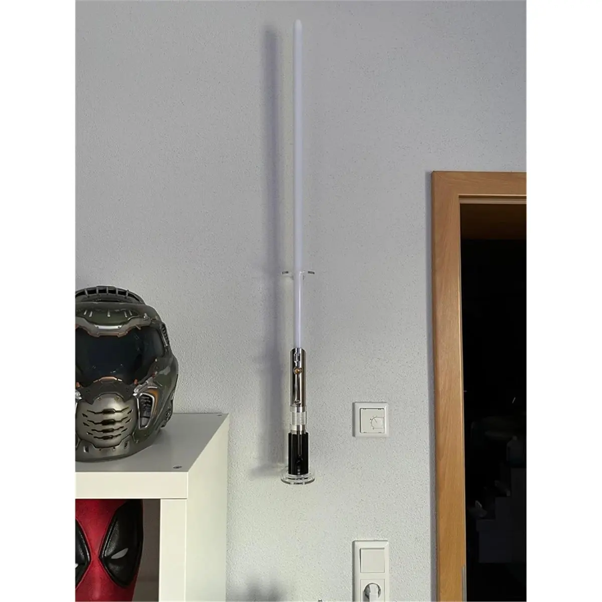 【New User-Coupon!】2pcs Wall Mounted Transparent Acrylic Lightsaber Stand - 1 Hole Vertical Display Stand Suitable for Wall Mount
