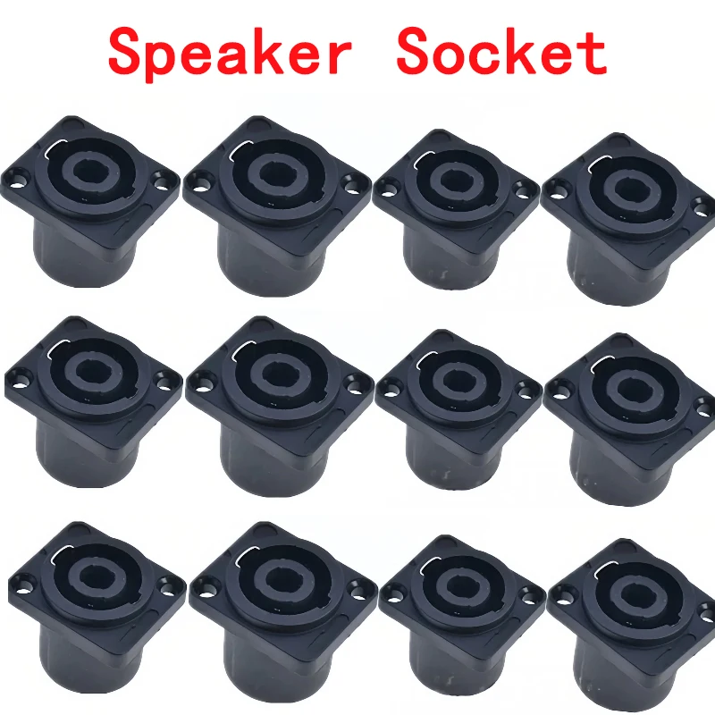 

4/10/20pcs 4-Pole Female Audio Socket - Panel Mount Square Connector for Loudspeaker & Amplifier Connections