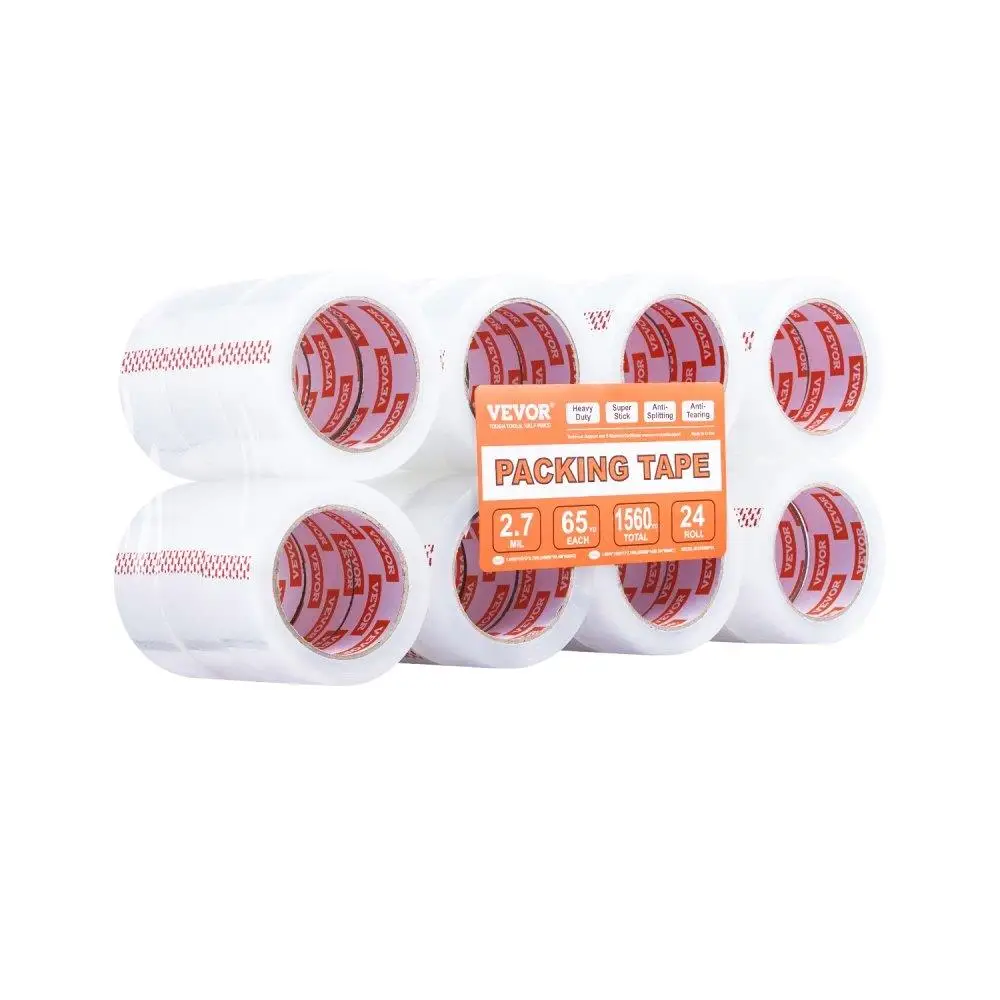 

Heavy Duty Clear Packing Tape 24 Rolls 65 Yards 2.7 Mil