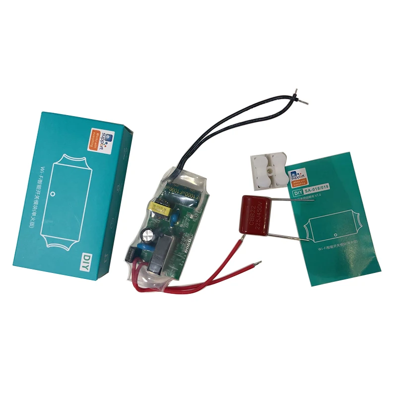 Abuess ewelink โมดูลสวิตช์ไฟ WiFi 180-240V DIY โมดูลการปรับเปลี่ยนสวิตช์ไฟเดี่ยวไม่จำเป็นต้องใช้สายไฟกลาง