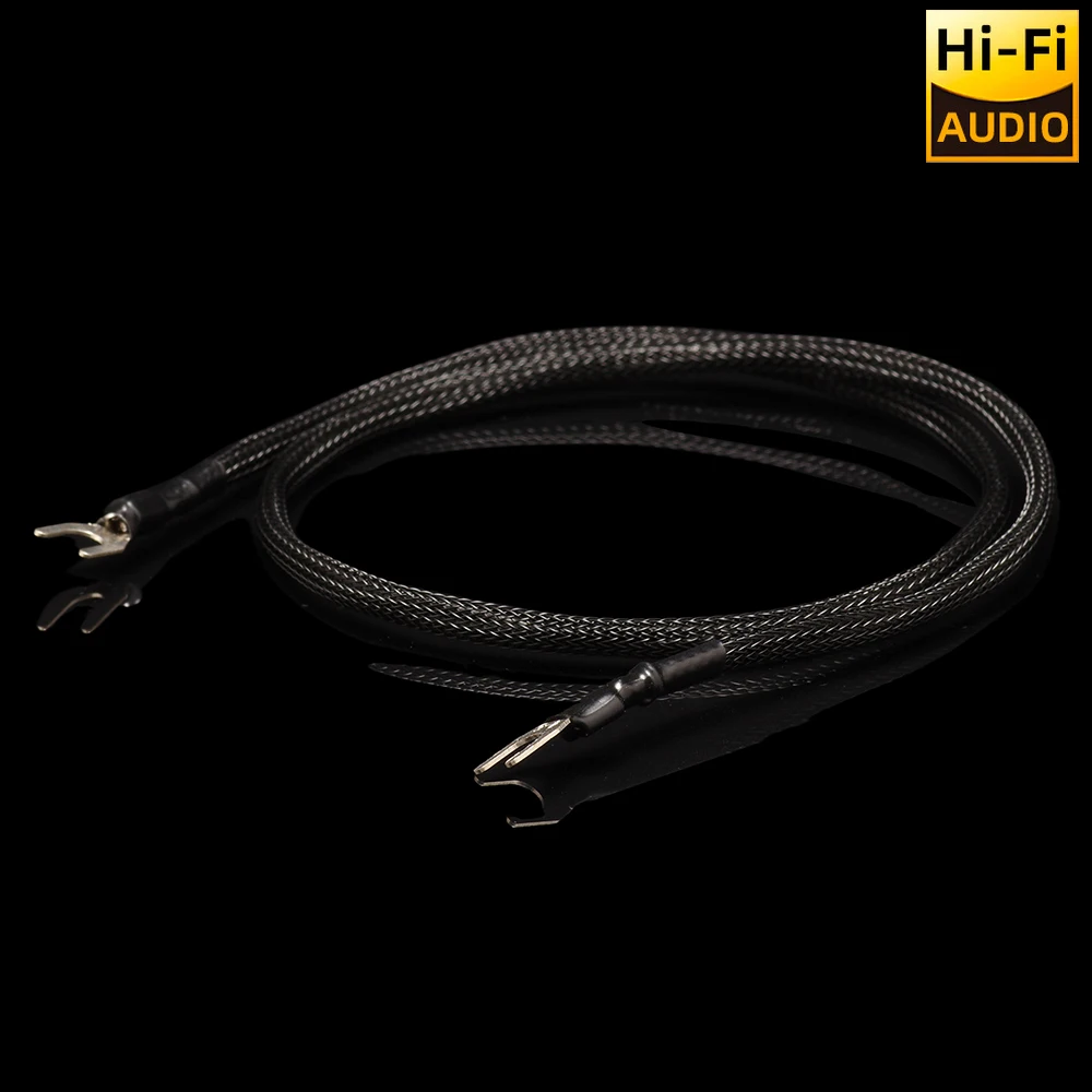 ▲ Kabel uziemiający Pureline HIFI, posrebrzany OCC, 2x0,8mm² z końcówką U do gramofonu winylowego, systemu fonograficznego. — zdjęcie produktu 4