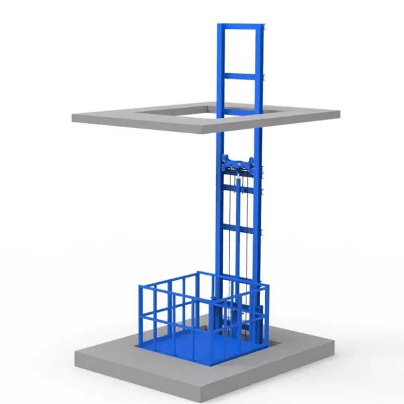 Guide Rail Hydraulic Cargo Lift 2-8m Fixed Lifting Platform Warehouse Factory Goods Freight Elevator Vertical Material Lifter