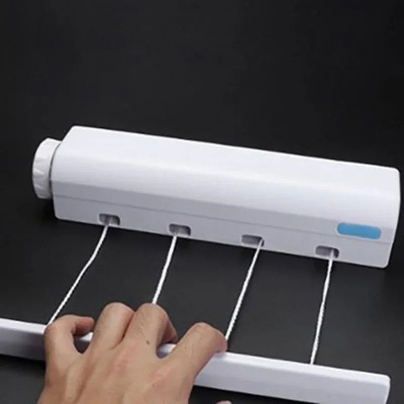 

Retractable indoor clothes drying rope hanger - wall-mounted, space-saving, invisible clothes drying rack