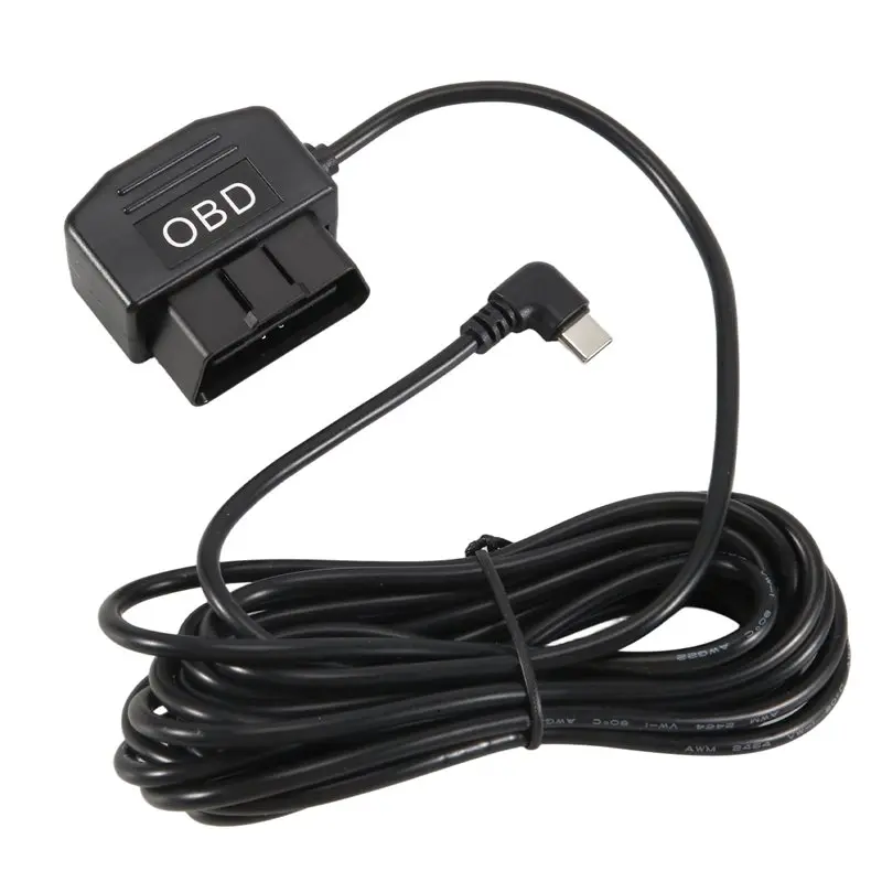 OBD2 OBD Power Cable For Dash Camera, OBD To Type-C USB OBDII Adapter Hardwire Cable, 12-36V To 5V/3A Top-Rated