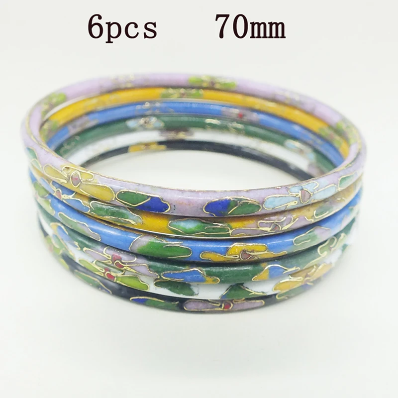 

Delicate ! 6PCS/lot Chinese Cloisonne Enamel Cuff Hollow Bracelet Bangle Casual Style Mothers Gift Drop shipping (70mm)