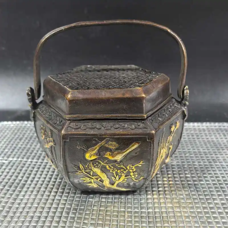 Bronze Collection,Hexagonal Hand Warmer Copperware Collection Home Decorative Artifacts and Ornaments