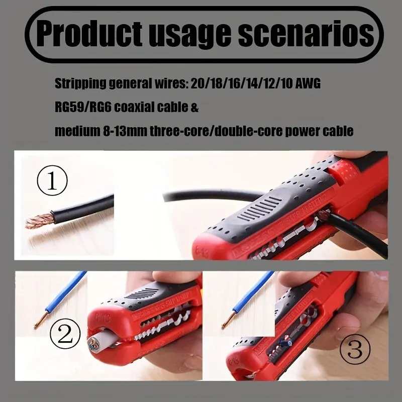 Multifunctional Cable Wire Stripper Cutter Pliers Hand Tool Hardware Tool Portable Anti-skid Handle Strip Pen Clip