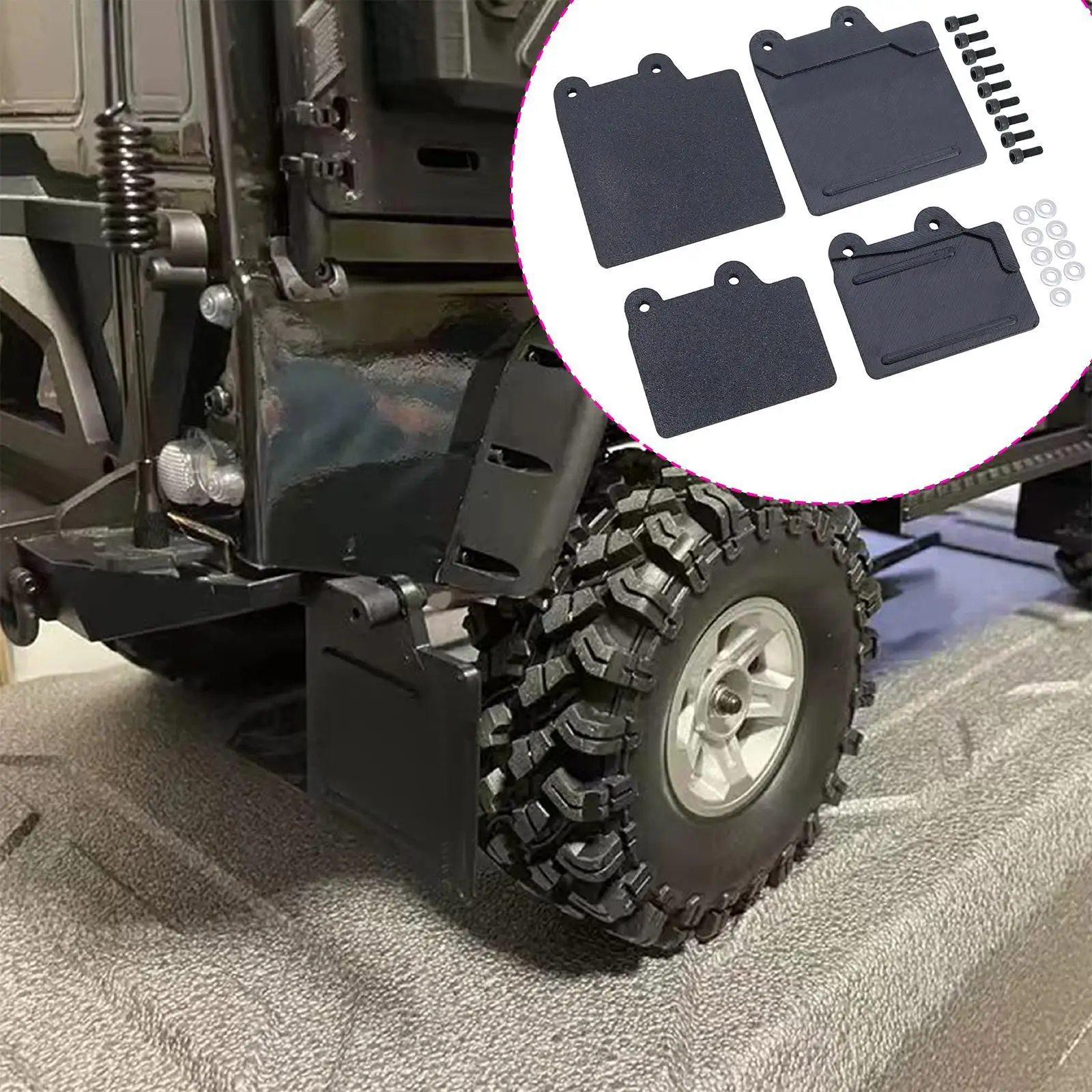2 stuks simulatie spatbord schaal 1:8 draagbare doe-het-zelf voering decoratie voor RC auto