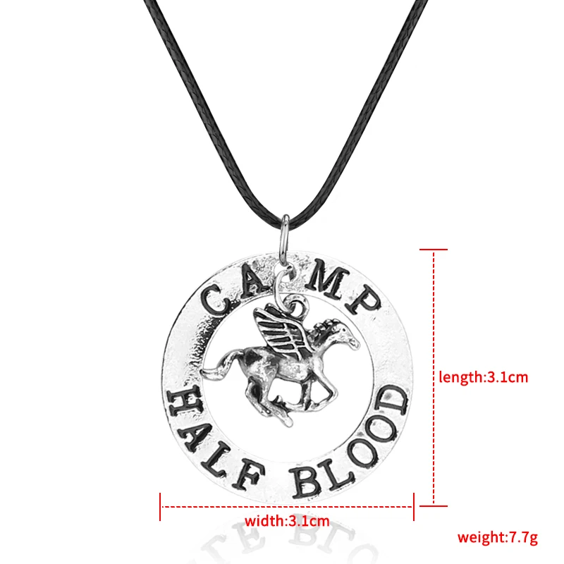 Blood Flying Horse Pendants Necklaces for Men Women Percy Jackson CAMP HALF Necklace Fashion Charm Jewelry Accessories Gifts