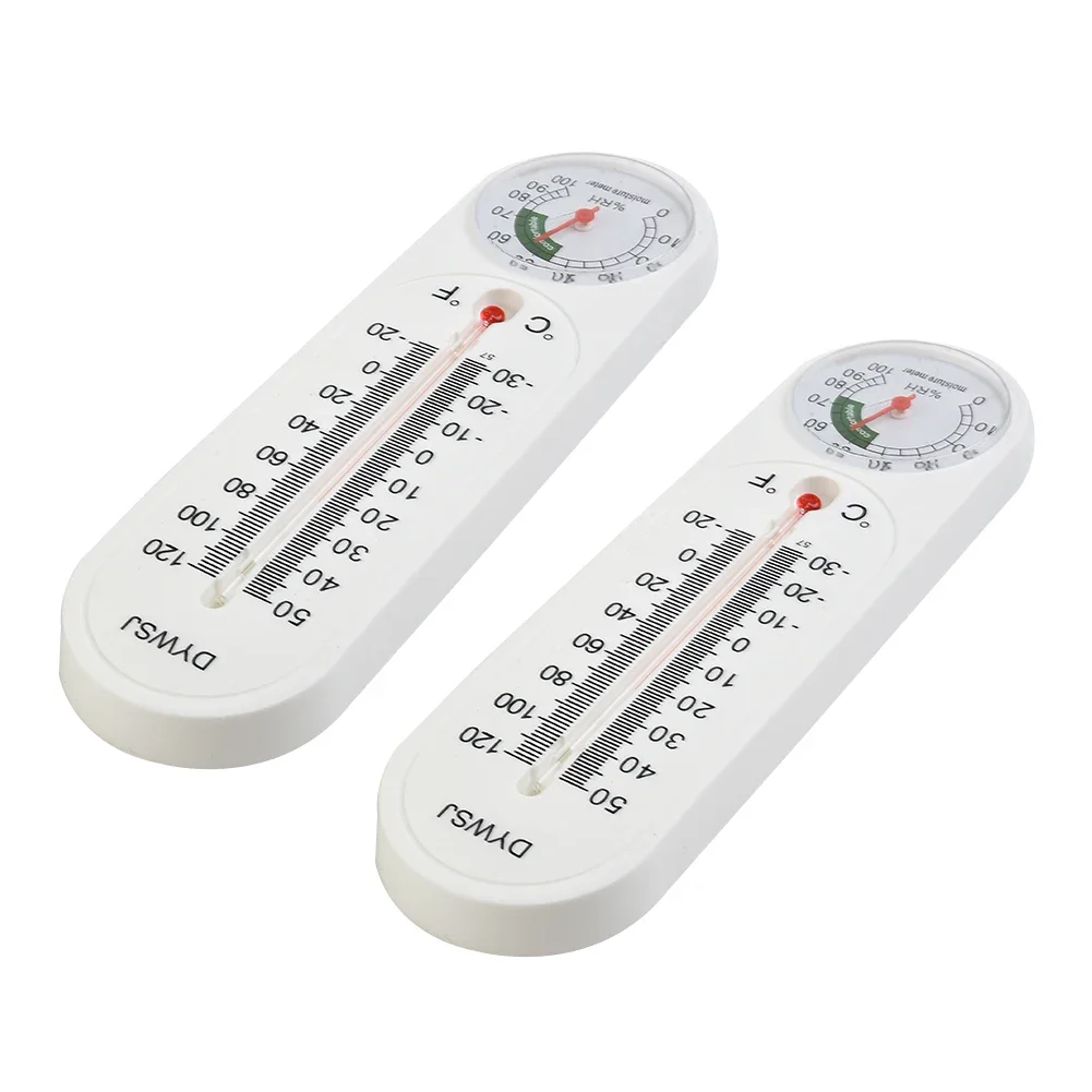 Humidity Meter Breeding Thermometer -30~50°C 23 * 6cm 2PCS For Household Wall Hanging For Greenhouse Outdoor/Indoor Thermometer