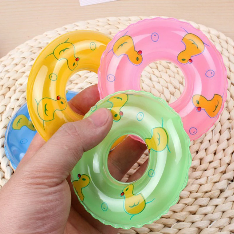 Kids Mini Donuts Swim Ring Bath Toy Summer Fun Swimming Pool Accessory Float Ring Toys For Rubber Ducks Doll Inflatable Bath Toy