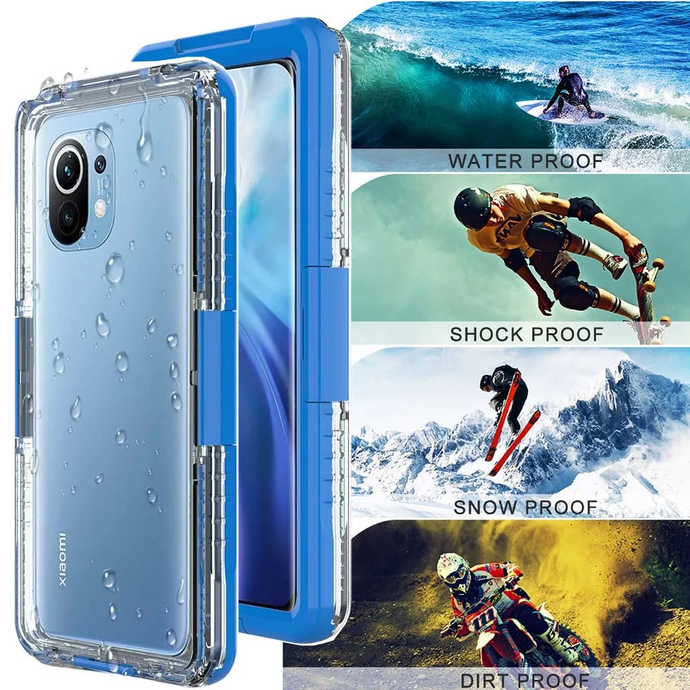 

Universal Waterproof Case for Xiaomi Mi 10T Pro 11 Ultra 12s 12 Pro Pouch Swimming Bumper Shockproof Full Coverage Protect Shell