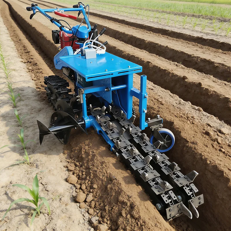 Heavy Duty Tracked Double-Chain Trencher Universal for Farm Orchard Cable Pipeline Ditching
