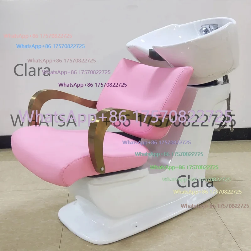Super Value Factory StorePink Salon Shampoo Chair and Sink Lay-Down Design for Convenient Use in Barber ShopSuper Value Factory