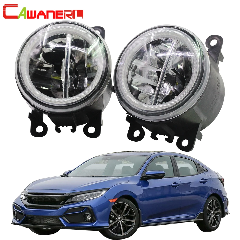 

2IN1 Design Car LED Angel Eye Fog Light Assembly H11 Fog Daytime Running Lamp DRL For Honda Civic 2016-2021 (Including Type R)