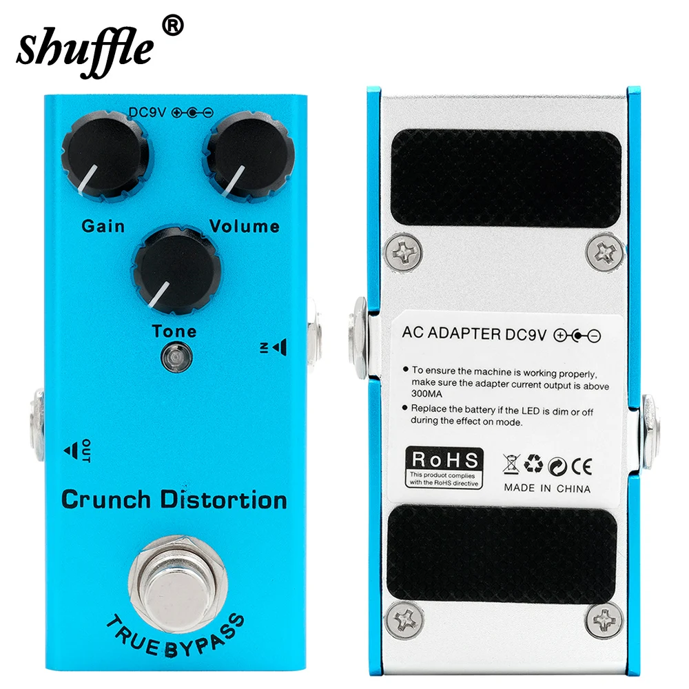 

SHUFFLE EF-03 Crunch Distortion Guitar Effect Pedal British Classic Rock Distortion Effect Pedal True Bypass Guitar Accessories