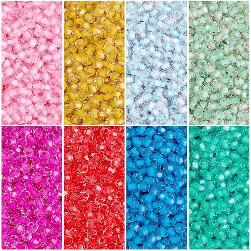 

140Pcs 4mm Color Dye Core Shiny Glass Bicone Beads Crystal Loose Spacer Beads For DIY Bracelet Charms Jewelry Making Accessories