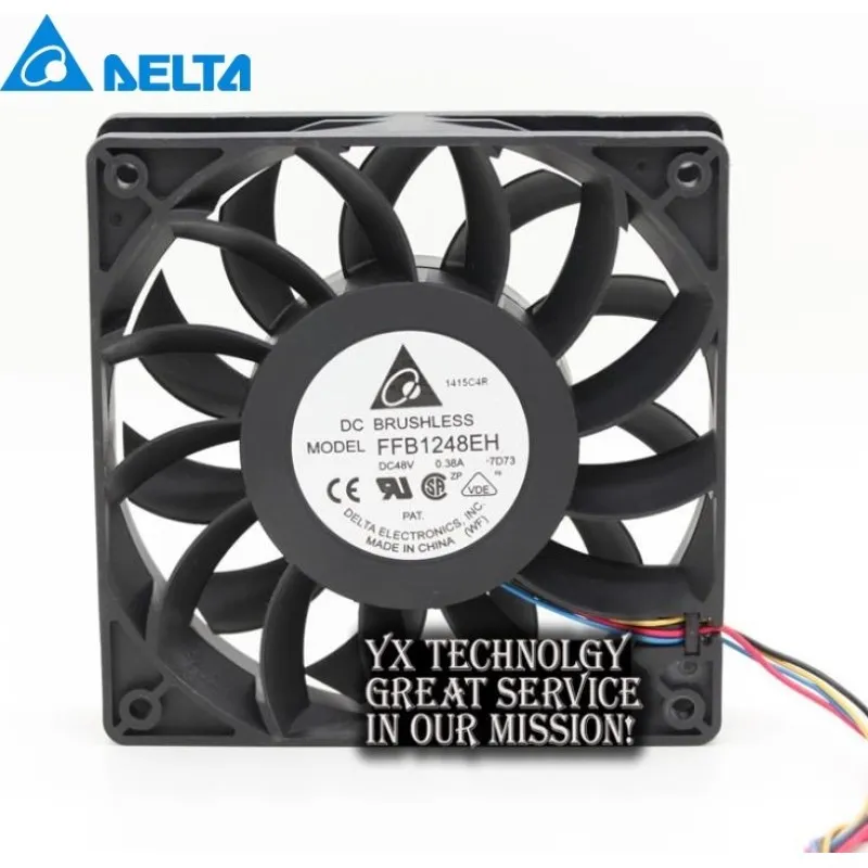 

New FFB1248EH 12025 12CM 120mm 48V 0.38A four wire PWM cooling fan speed control for DELTA 120*120*25mm