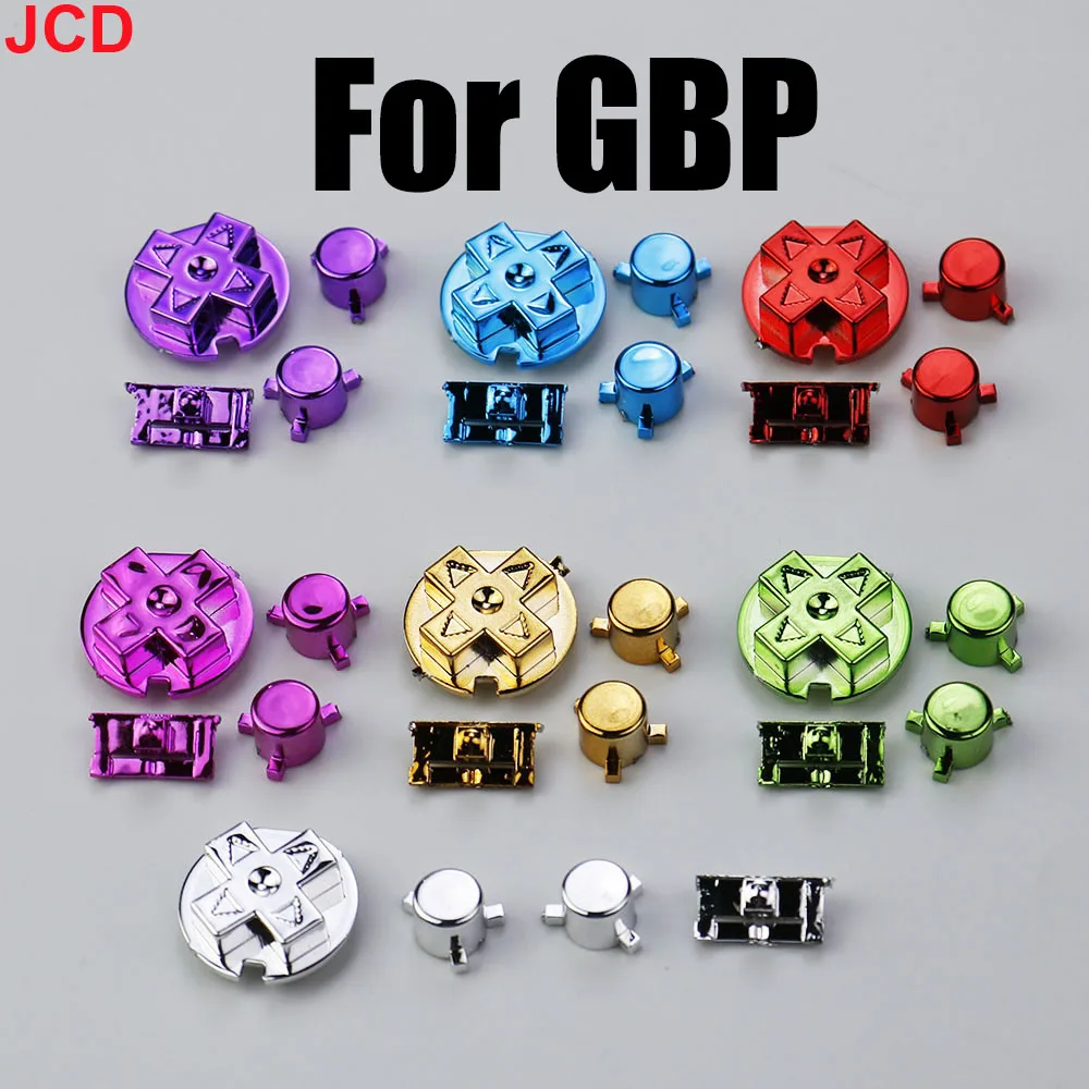 JCD 1Set Electroplating DIY Buttons Set For Game boy For GBP On Off Button AB Buttons D Pads Replacement