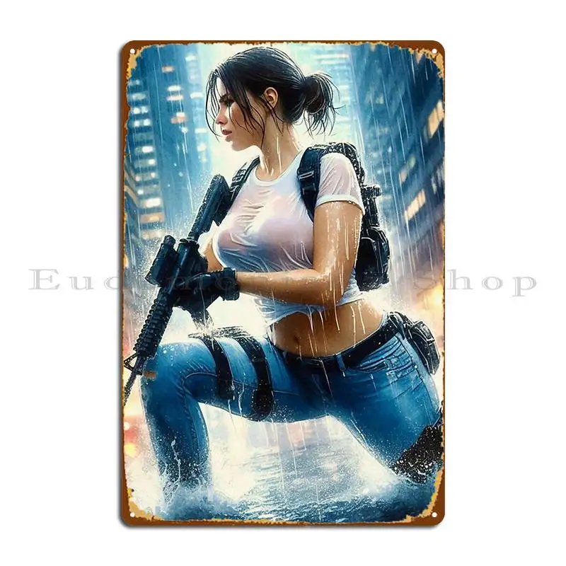 Cyberpunk Noir Monsoon Jeans Metal Sign Plaques Poster Cinema Garage Cinema Customize Tin Sign Poster