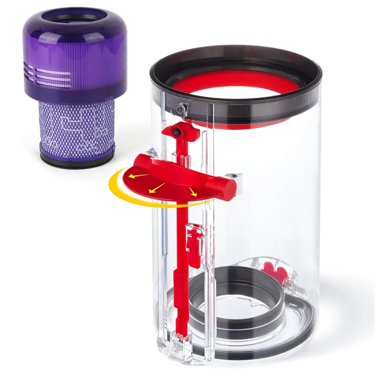 

A01M Upgraded Canister Replacement for Dyson V11 V15 SV14 SV15 SV22 Vacuum Cleaner Dust Bin with HEPA Filter