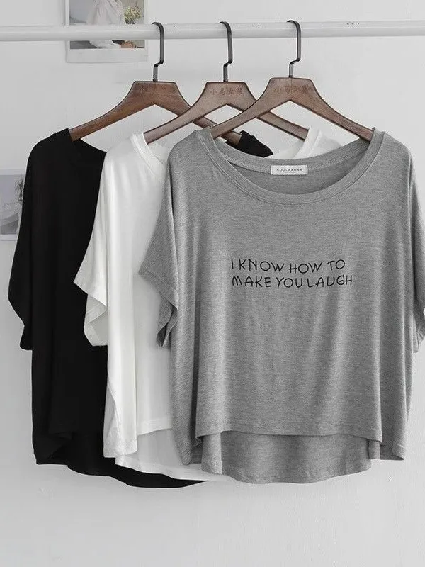 Princess Style Soft Korean Mask Shirt Top Loose Short Sleeve Summer New Arrival Belly Button Baring High Waist Cotton T-shirt