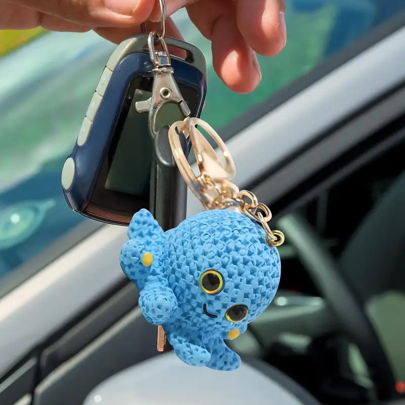 Porte-clés pieuvre 3D, breloque pour sac à dos, pendentif animal marin, pour filles et garçons adultes