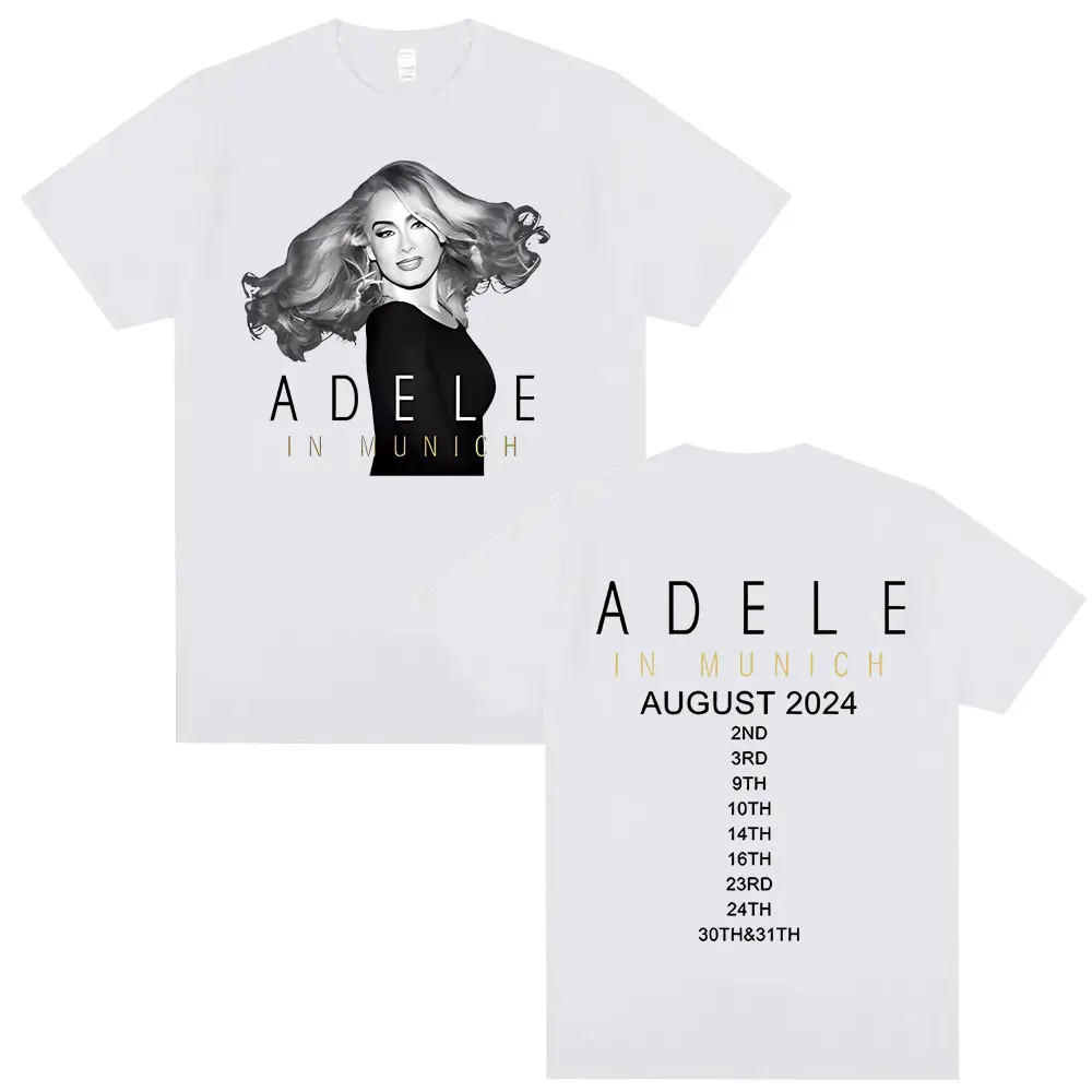 Popular Singer Adele in Munich Tour August 2024 Graphics T Shirts Men Women Fashion Oversized T-shirt Man Casual Cotton Tshirt