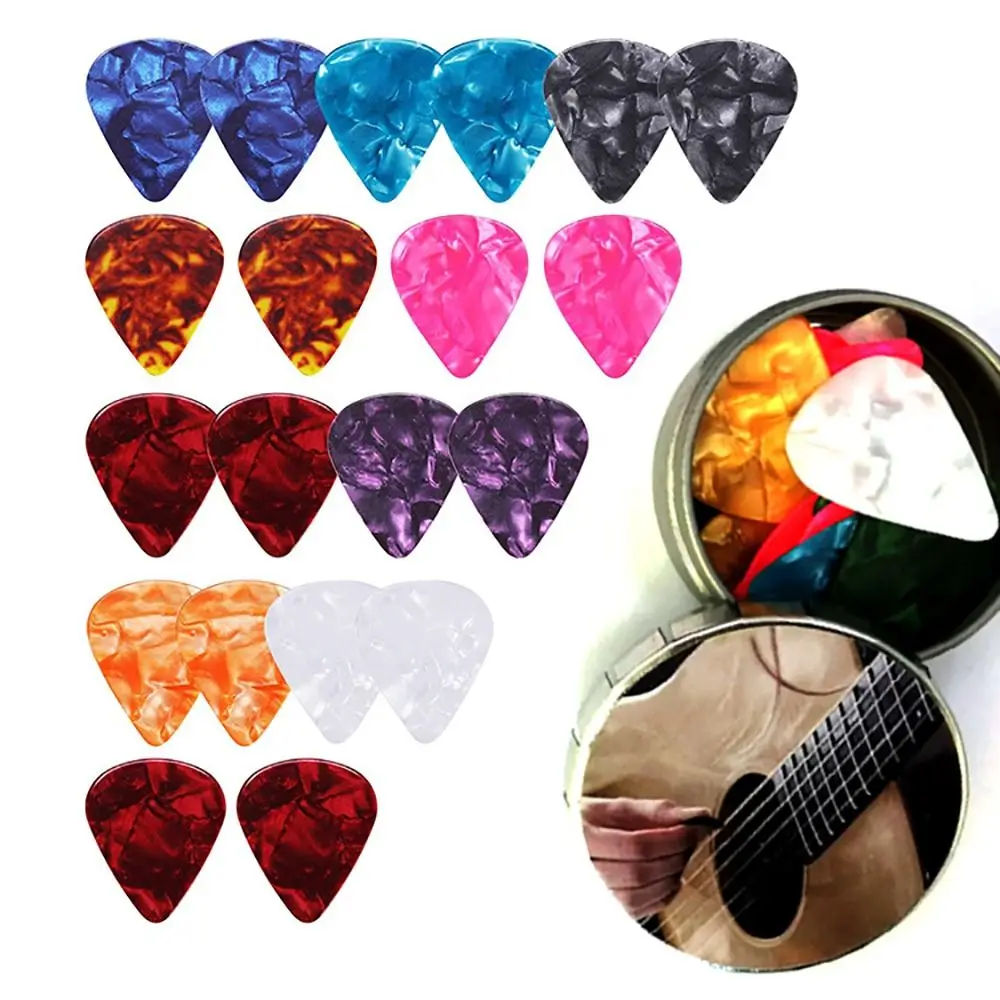 16Pcs High-quality Celluloid Guitar Picks Guitar Accessories Mixed Thickness Guitar Mediator Professional Guitar Shrapnel