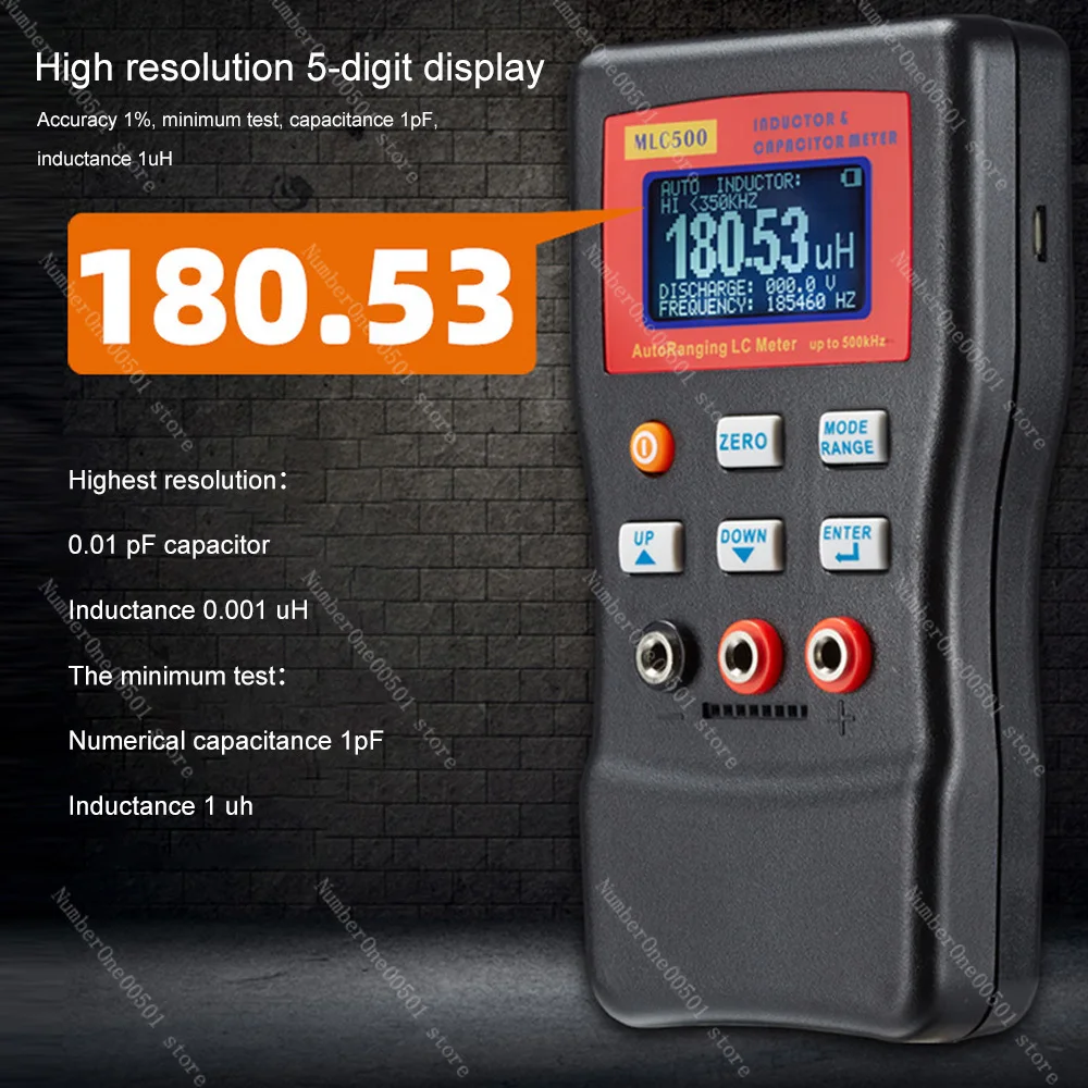 MLC500 Digital LC RC Capacitance Inductance Meter 500kHz Professional LCD Oscillation Multimeter 0.01pF 100mF SMD Clip Option