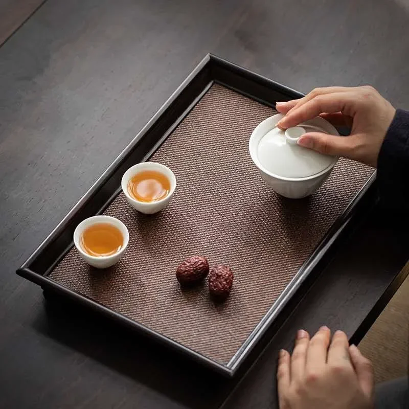 Japanese-Style Bamboo Mat Tea Tray Song Mat Tea Tray Bamboo Mat Dry Pour Pot Mat Tea Tray Rectangular