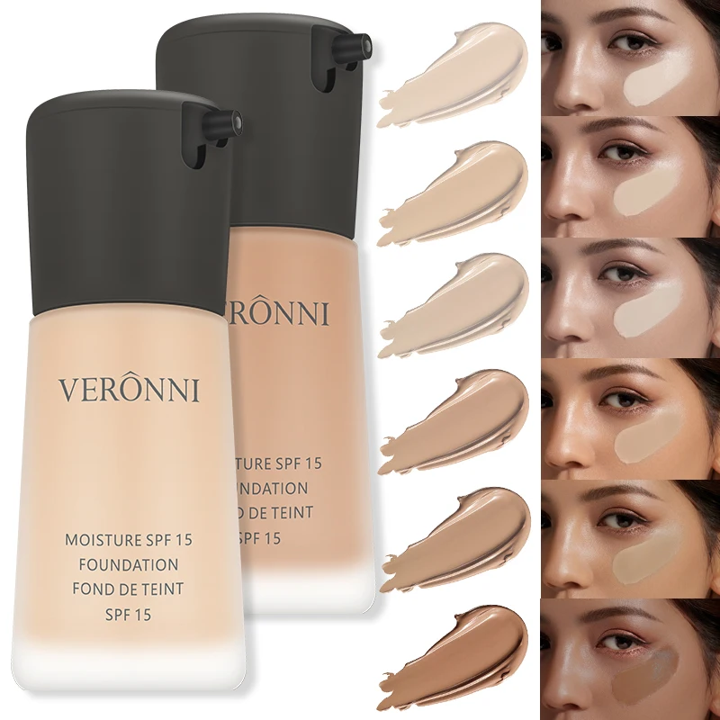 6-Color Liquid Foundation,Long-Wearing Foundation, Multi-Shade Face Base Makeup, Portable Foundation for Daily & Stage Use
