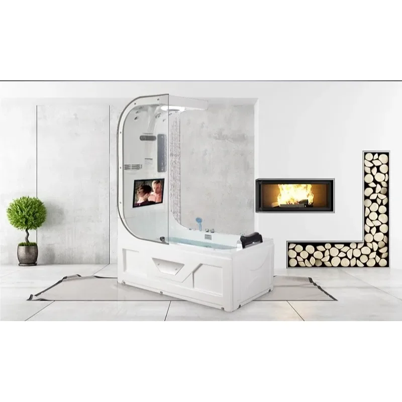 

Smart thermostatic bubble household adult small apartment Jacuzzi shower integrated