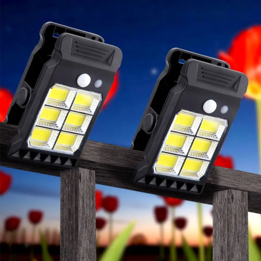 Motion Sensor Solar Garden Lights Solar Powered 3 Modes Garden Wall Light Waterproof Easy To Install Solar Clip-on Lamp