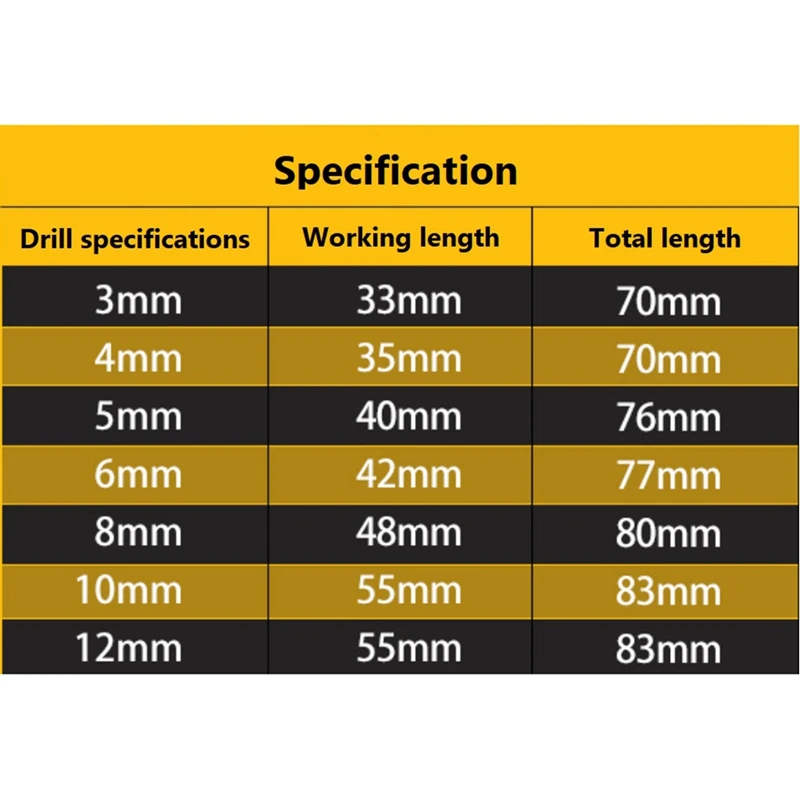 7 Piece Efficient Universal Tool,Multifunctional Cross Triple-Cornered Drill Bit Carbide Tip Spear Head(3-12 Mm)