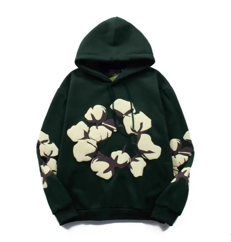 Streetwear Cotton Hoodies Men Puff  Print Y2k Hoodies Autumn Winter Thicken Sweatshirt Women Pullover Long Sleeves Men Clothing