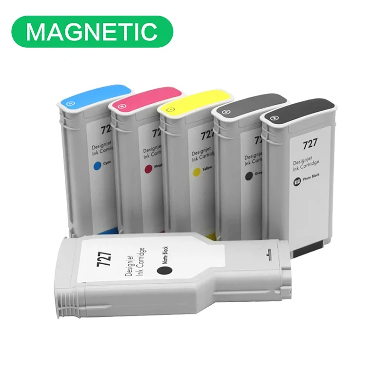 NEW 6 color 300ml 130ml  For HP727 ink cartridge Designjet T920 T930 T1500 T2500 T930 T1530 T2530 plotter  large format printer