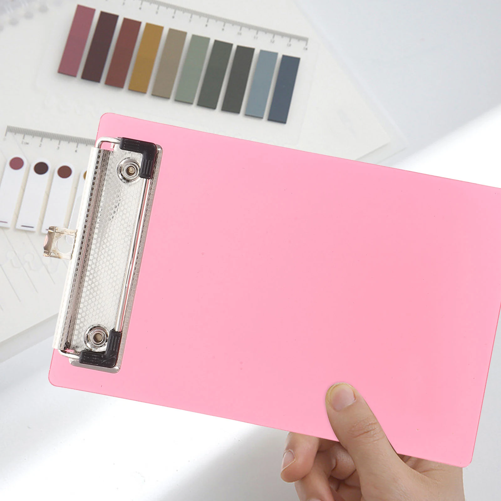 

6Pcs Colorful Plastic Clipboards Lightweight Clipboard Writing Board Hanging Loop Paper Holder Clipboard A4 Clip Board