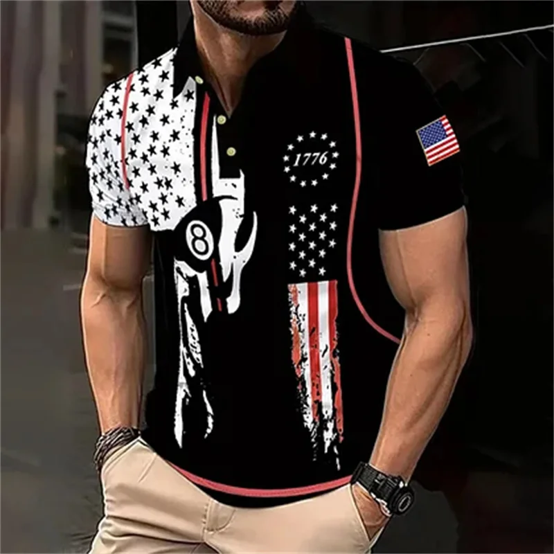

Men's Short Sleeve Casual Printed POLO Shirt Men's In God We Trust Printed Casual Polo Shirt