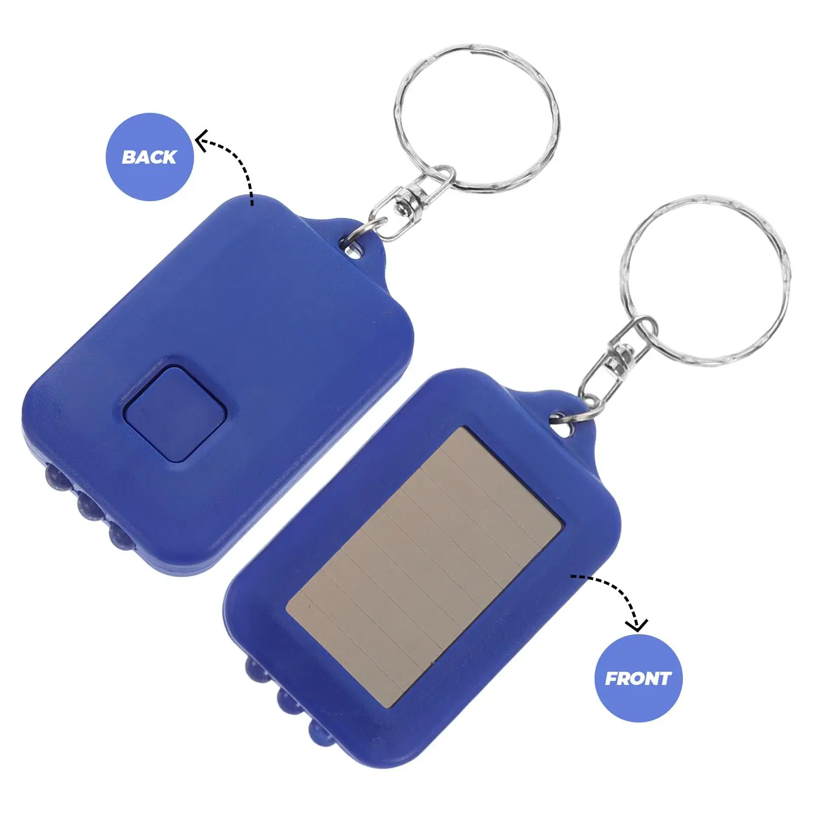 5pcs Solar Charging Flashlight Compact Portable Sturdy Keychain Design Mini Outdoor Gear Emergency Supplies Led