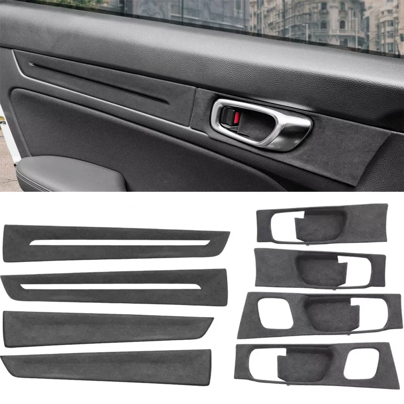 

Top Suede Car Interior Door Panel Trim Strips ABS Stickers 4pcs Accessories For HONDA CIVIC 11th Sedan 2022 2023 2024
