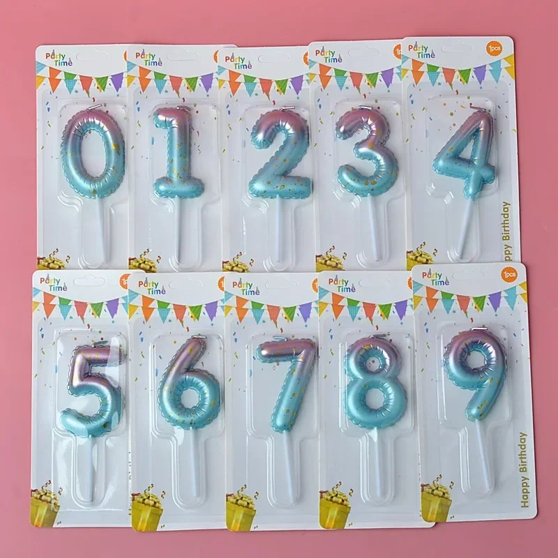 1Pcs Happy Birthday Number Cake Candles 0 1 2 3 4 5 6 7 8 9 Cake Topper Kids Girls Boys Bar Baby Party Supplies Decoration