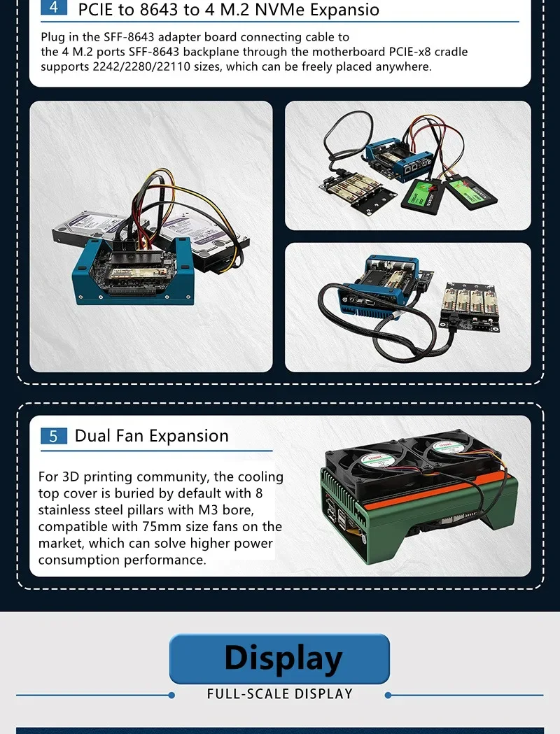 Magic Soft Router Intel N100/N200/I3-N305 Small Host Pcie X8 Slot 4NVME DIY Players' New Favorite 3D Printing Desktop Mini PC