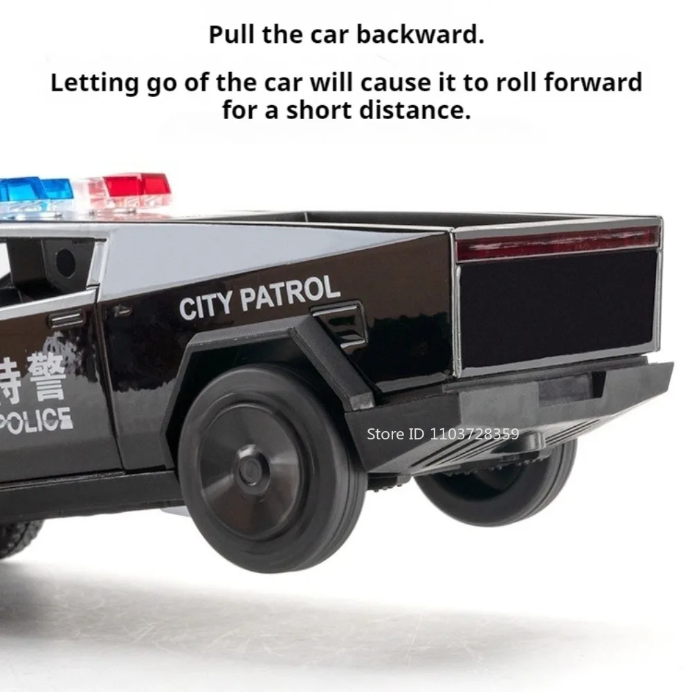 รถของเล่นโมเดลรถกระบะ 1:32 ทำจากโลหะผสม ยางแบบดึงกลับ มีเสียงและไฟ ประตูเปิดได้ รถออฟโรดสำหรับเด็ก