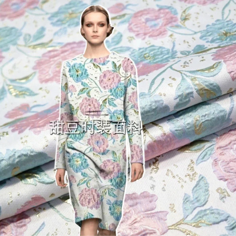 

Золотая шелковая парча, жаккардовая ткань, весна-осень-зима, окрашенная пряжа, платье, пальто, одежда, европейский бренд, модный дизайн, ткань для шитья